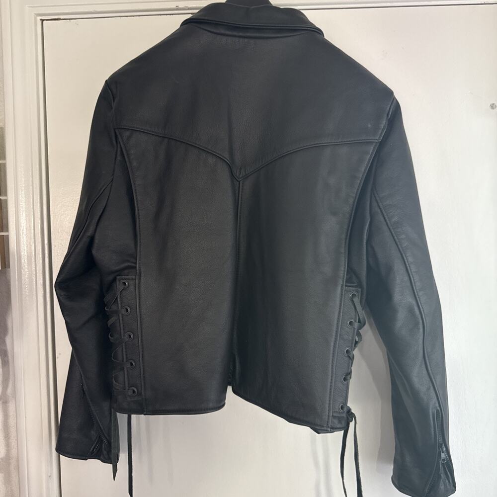 LEATHER MOTORCYCLE JACKET - CALIFORNIA CREATIONS USA WOMEN'S SIZE 18 - Picture 2 of 8